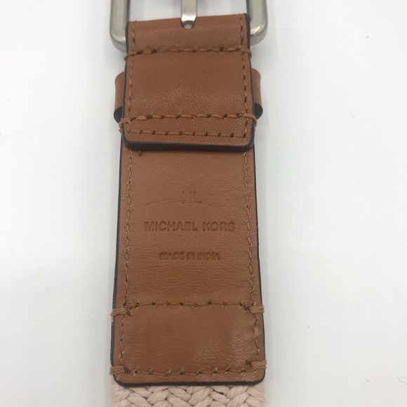 Michael Kors Roller Buckle Belt Cotton Blend Beige Large & Extra Large - Picture 6 of 7